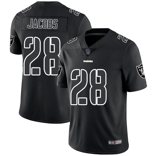 Men Oakland Raiders Limited Black Josh Jacobs Jersey NFL Football #28 Rush Impact Jersey